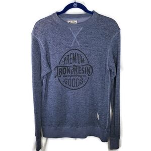 Iron and Resin Crew Neck Marled Blue Sweatshirt Size XS